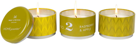 Image - Wax Lyrical HomeScenter Raspberry & Apple Set of 3 Stacking Tin Candles