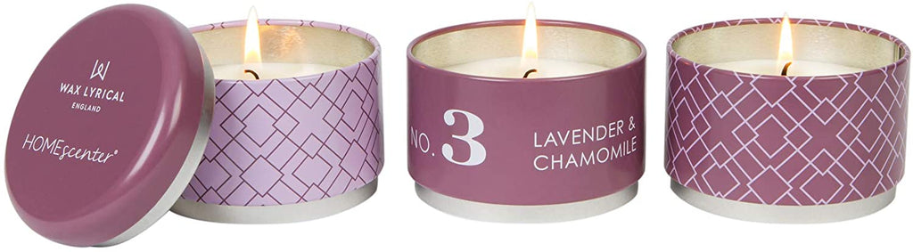 Image - Wax Lyrical HomeScenter Lavender & Chamomile Set of 3 Stacking Tin Candles
