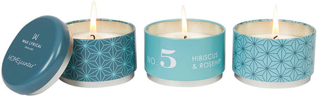 Image - Wax Lyrical HomeScenter Hibiscus & Rosehip Set of 3 Stacking Tin Candles