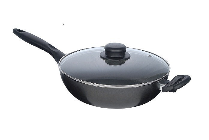 Image - Pendeford Non-Stick Deep Fry Pan & Lid, 26cm, Black