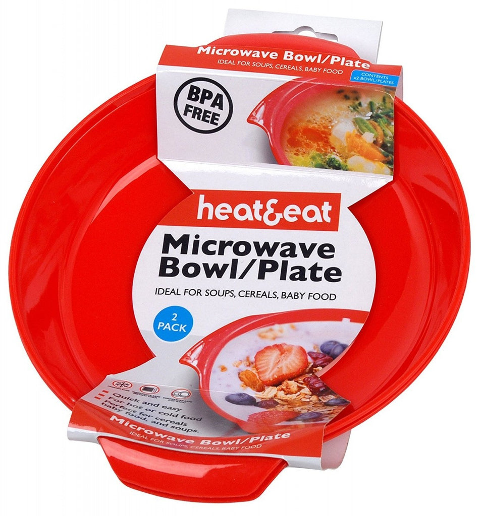 Image - Pendeforfd Heat & Eat Microwave Bowl Plate Twin Pack, Red