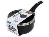 Image - Pendeford Diamond Range 18cm Non Stick Sauce Pan & Lid, Black