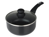 Image - Pendeford Diamond Range 18cm Non Stick Sauce Pan & Lid, Black