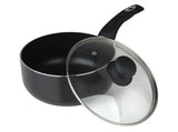 Image - Pendeford Diamond Range 18cm Non Stick Sauce Pan & Lid, Black