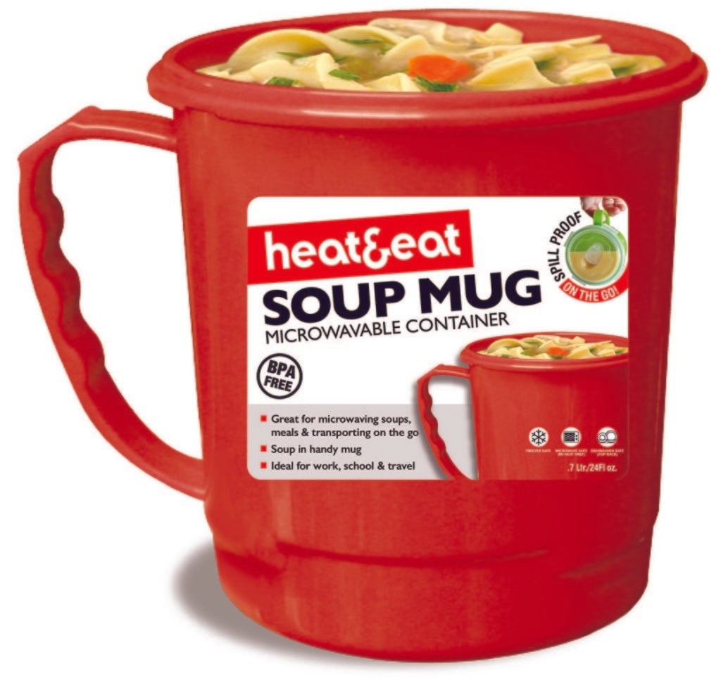 Image - Pendeford Heat & Eat Soup Mug with Lid, 0.7L, Assorted