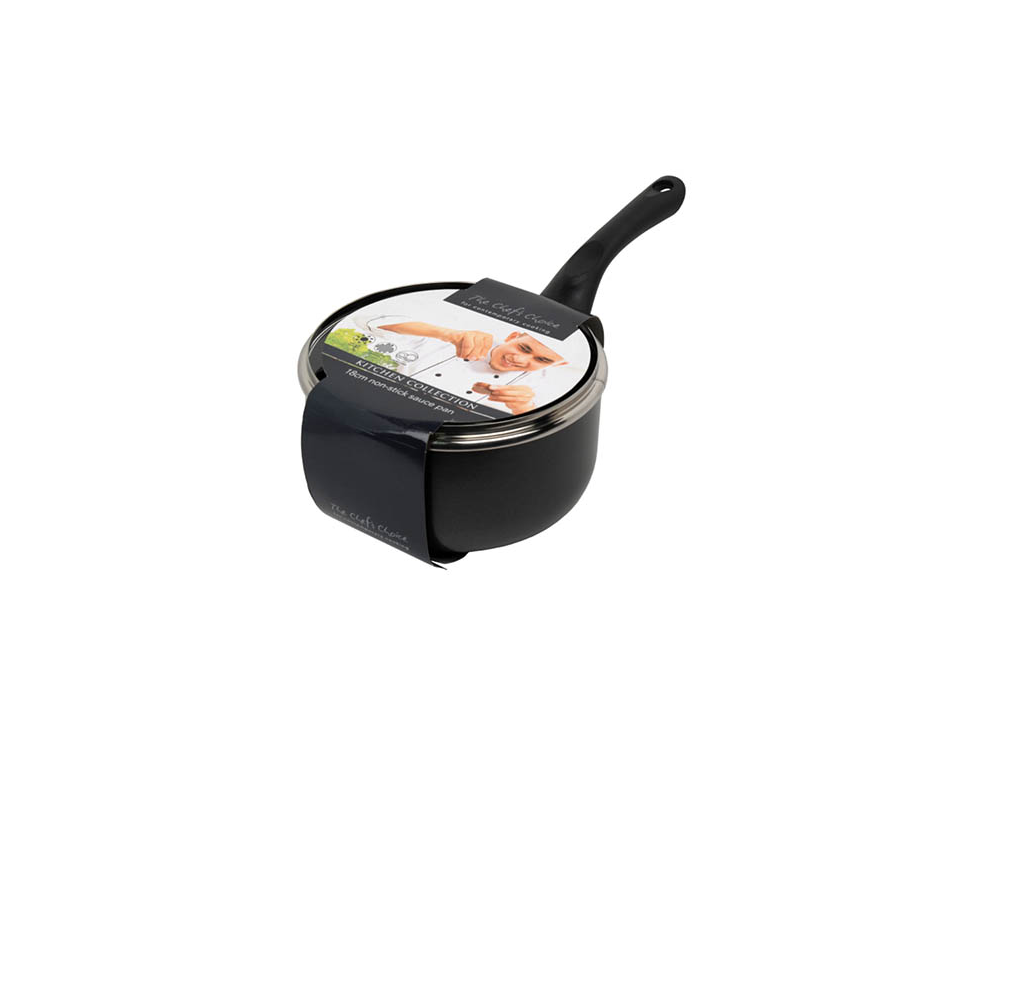 Image - Pendeford Non-Stick Sauce Pan & Lid, 16cm, Black