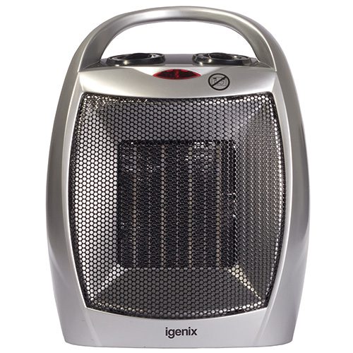 Image - Igenix Ceramic Fan Heater, 2 Heat Settings, 1800W, Silver