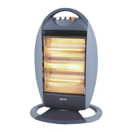 Image - Igenix Electric Halogen Heater, 3 Heat Settings, 1200W, Grey