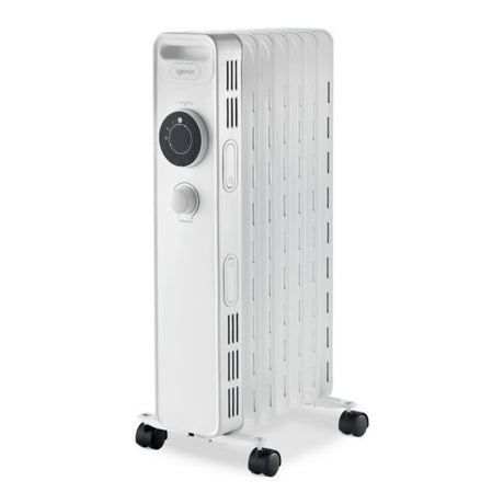 Image - Igenix Oil Filled Radiator, 1.5kW/1500W, Overheat Protection, White