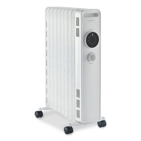 Image - Igenix Digital Oil Filled Radiator, 2kW/2000W, Overheat Protection, White