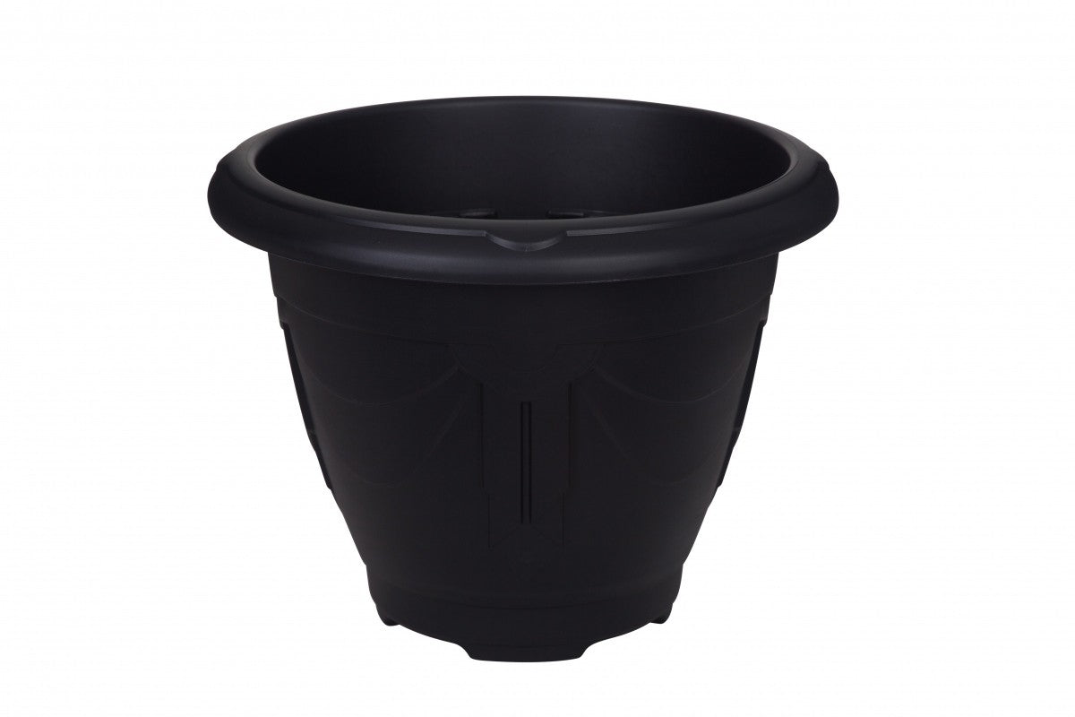 Image - Whitefurze Round Venetian Planter, 58cm, Black