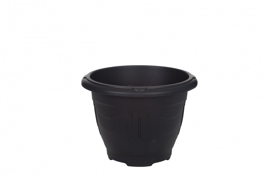 Image - Whitefurze Round Venetian Planter, 24cm, Black