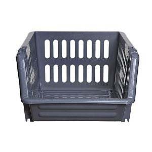 Image - Whitefurze Stacking Basket, Black, 18cm, Set of 3