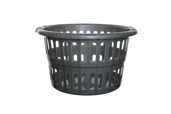 Image - Whitefurze 48cm Round Laundry Basket Silver