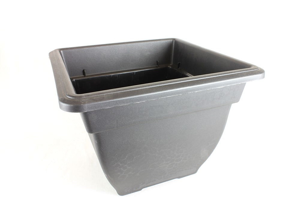 Image - Whitefurze Square Bell Planter, 38cm, Black