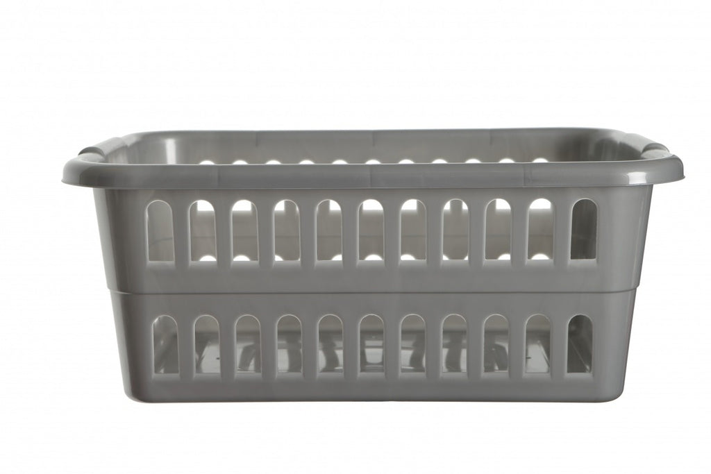 Image - Whitefurze 59cm Rectangular Laundry Basket, Silver