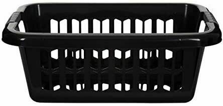 Image - Whitefurze 59cm Rectangular Laundry Basket, Black