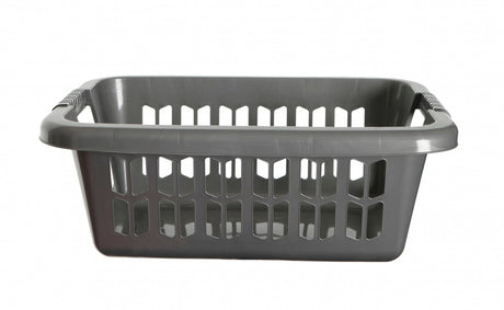 Image - Whitefurze Easy Grip Rectangular Laundry Basket, Silver