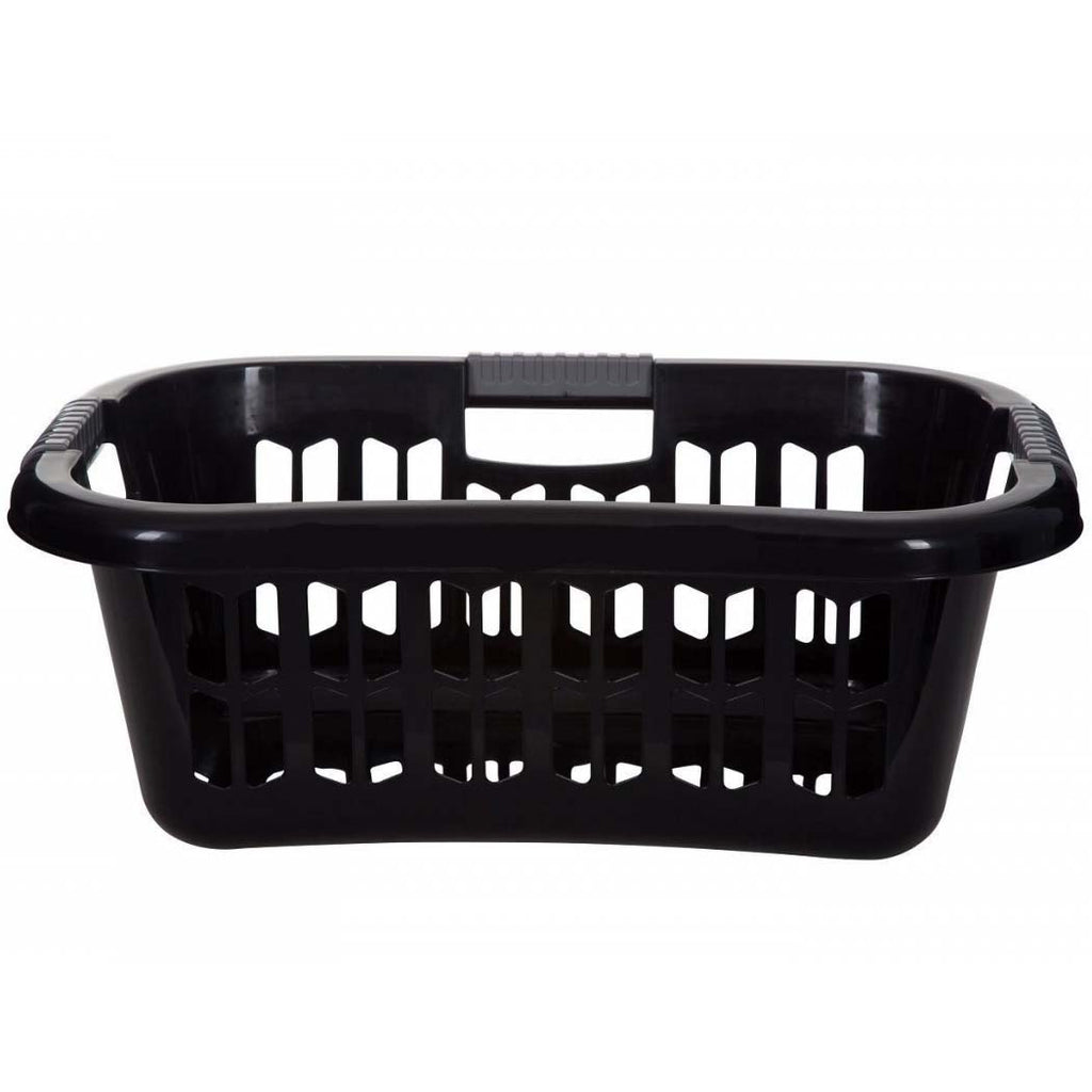 Image - Whitefurze Easy Grip Rectangular Laundry Basket, Black