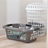 Image - Whitefurze Easy Grip Rectangular Laundry Basket, Black