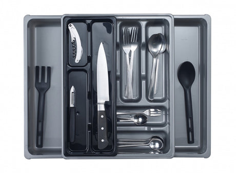 Image - Whitefurze Adjustable Drawer Organiser, 31cm, Grey