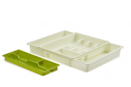 Image - Whitefurze Adjustable Drawer Organizer, Cream, 52cm