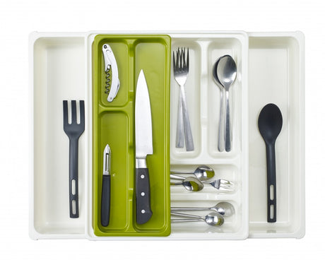 Image - Whitefurze Adjustable Drawer Organizer, Cream, 52cm