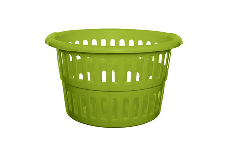 Image - Whitefurze Round Laundry Basket, 48 cm, Apple Green