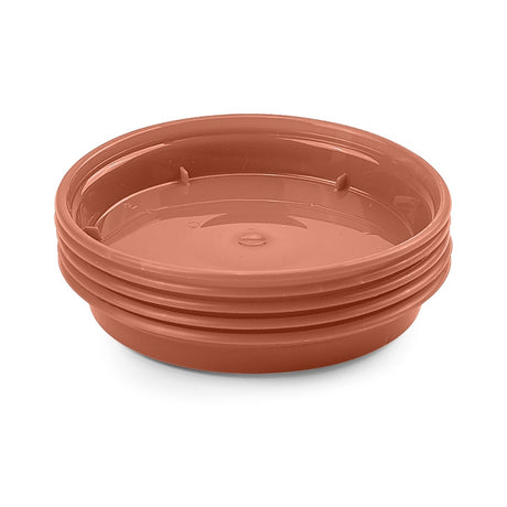 Image - Whitefurze Basic Garden Plant Pot Saucer, 14cm, Set of 5, Terracotta