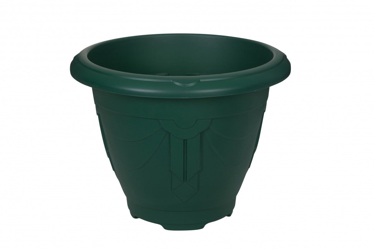Image - Whitefurze Round Venetian Planter, 58cm, Forest Green