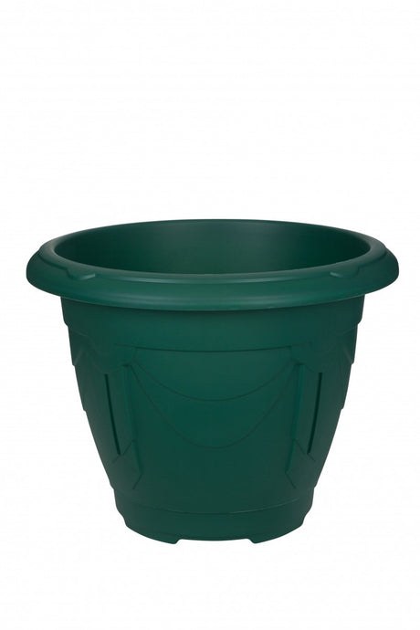 Image - Whitefurze Round Venetian Planter, 43cm, Forest Green