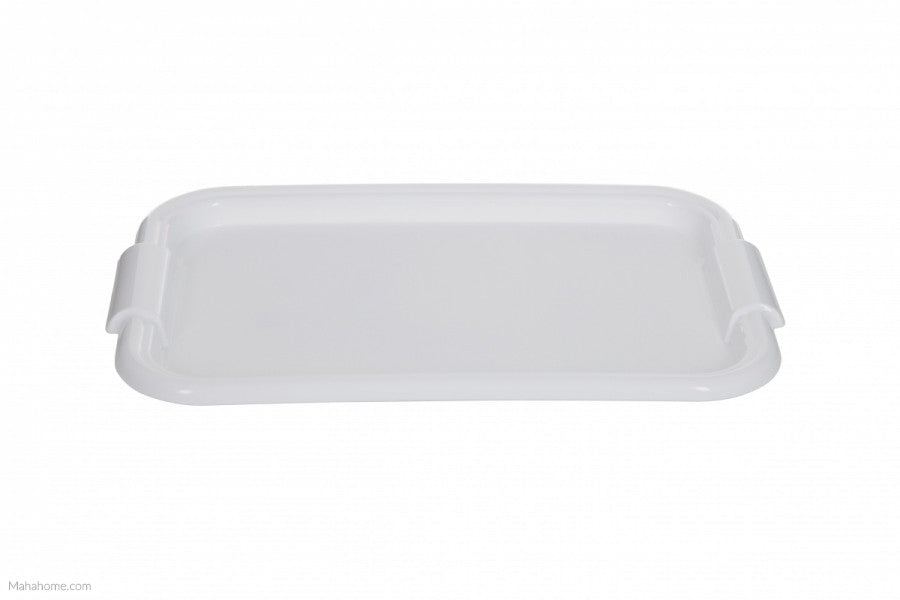Image - Whitefurze Rectangular Tray, 49cm, White