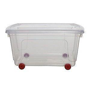 Image - Whitefurze Storage Box On Wheels, 45L, Clear