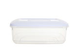 Image - Whitefurze Rectangular Food Storage Box, 2L, White/Clear