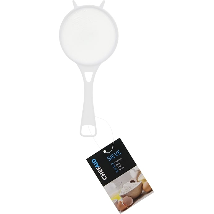 Image - Chef Aid Plastic Tea Strainer with Nylon Mesh, White
