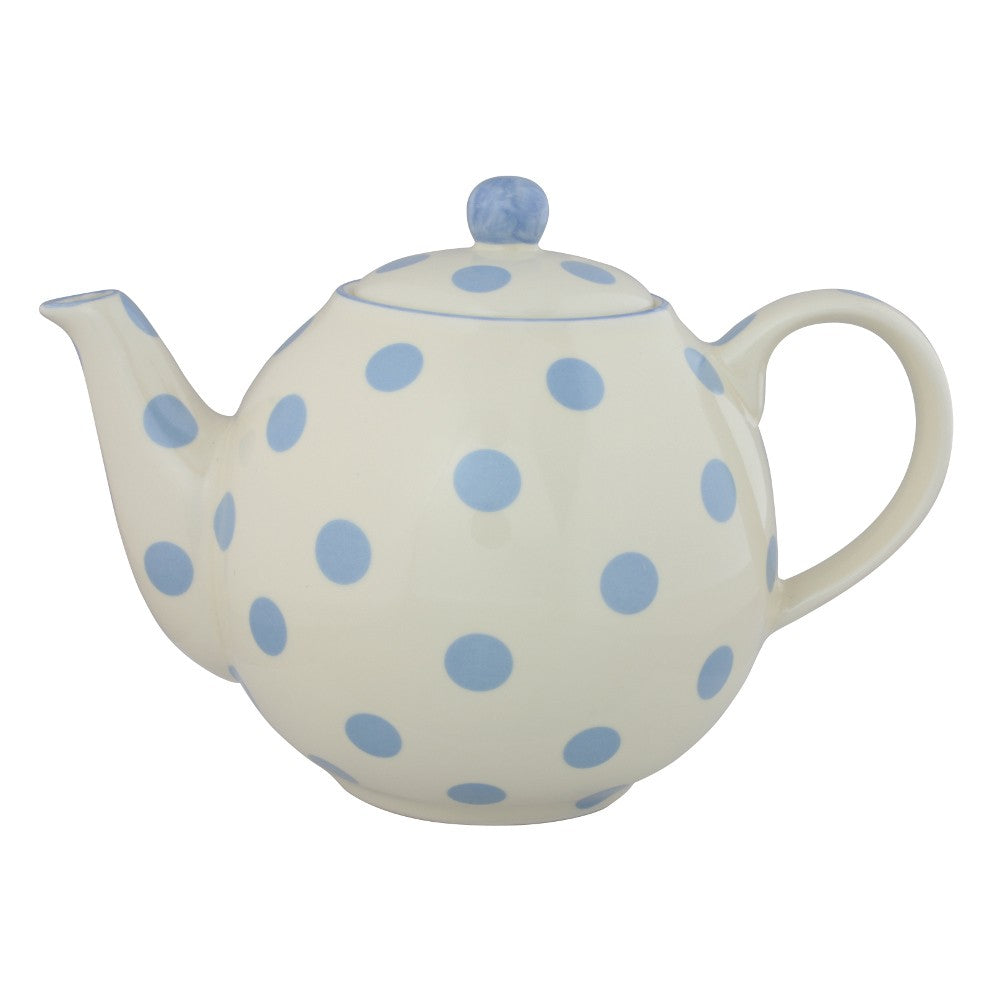 Image - London Pottery Globe Teapot, 4 Cup, Blue and Ivory Spotty