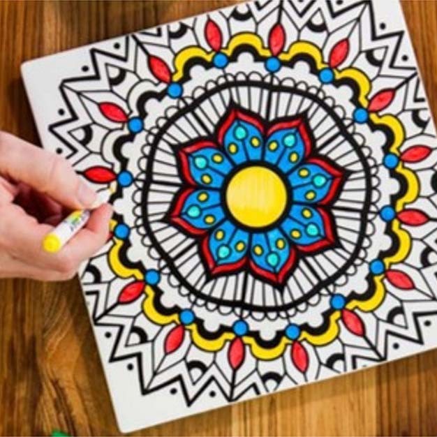 Image - Dexam Just Add Colour Ceramic Trivet or Worktop Saver Mandala