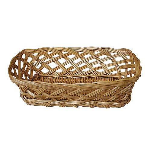 Image - JVL Steam Open Weave Willow Basket, Brown