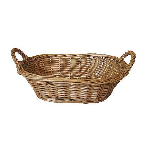 Image - JVL Oval Steam Willow Basket With Handle