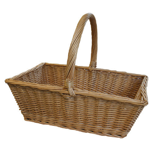 Image - JVL Full Steamed Willow Hamper Open Handled Basket with Carry Handle