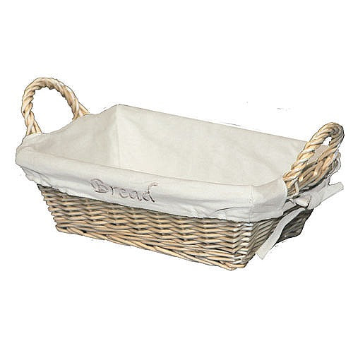 Image - JVL Rectangular Willow Bread Basket, 29cm
