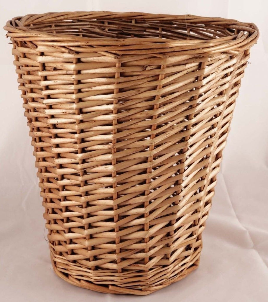 Image - JVL Buff Willow Waste Paper Basket, 28cm, Brown