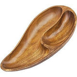 Image - Premier Housewares Monkeypod 2 Section Serving Dish, Brown