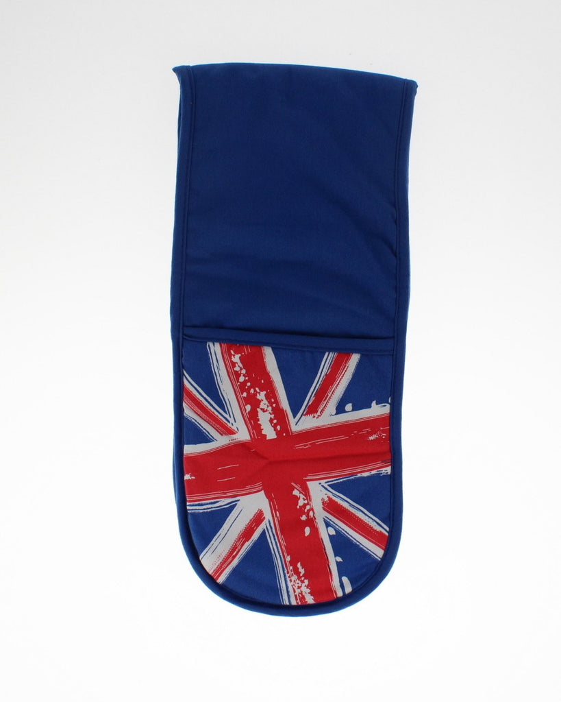 Image - Premier Double Oven Glove Cool Britannia 100% Cotton, Union-Jack Design, Blue