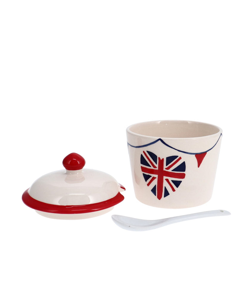 Image - Premier Housewares I Love UK Milk And Sugar Set, Cream and Red