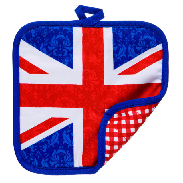 Union Jack Check Hot Pot Pan Plate Holder 100% Cotton I Love UK