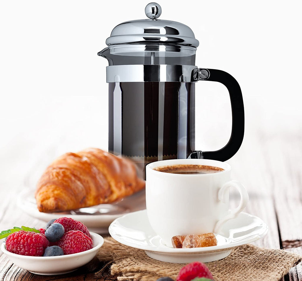Image - Grunwerg 3-Cup Plunger Coffee Maker, Chrome