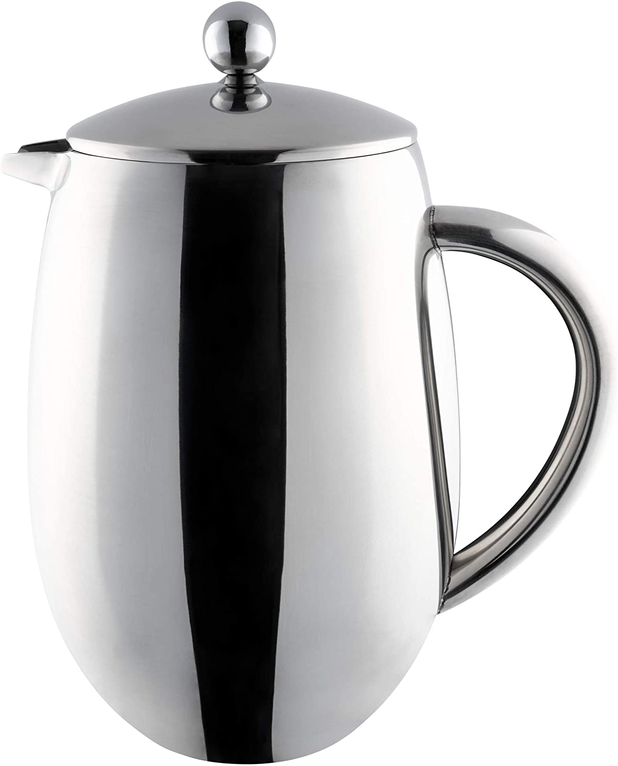 Image - Grunwerg Bellied 8-Cup Cafetiere, Double Wall, Mirror Finish
