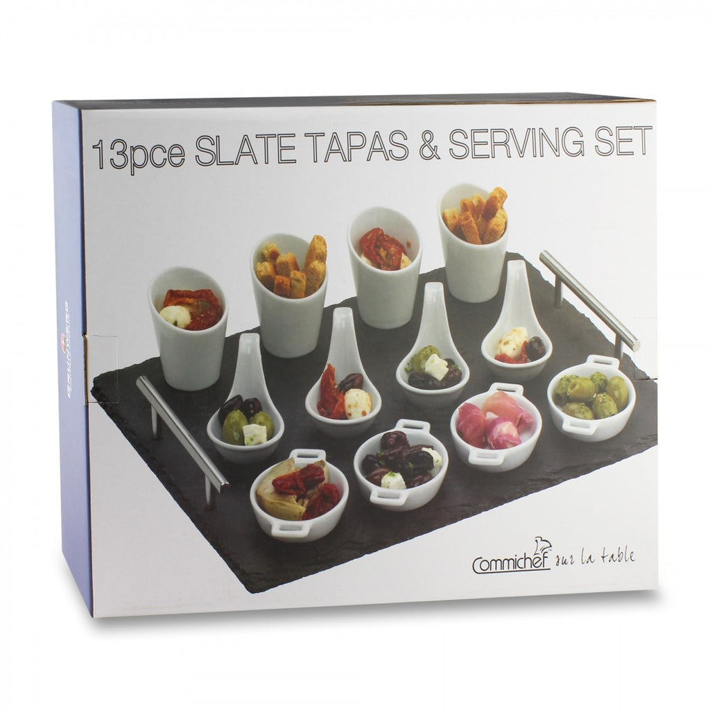 Image - Grunwerg 13pc Slate Appetiser & Serving Set