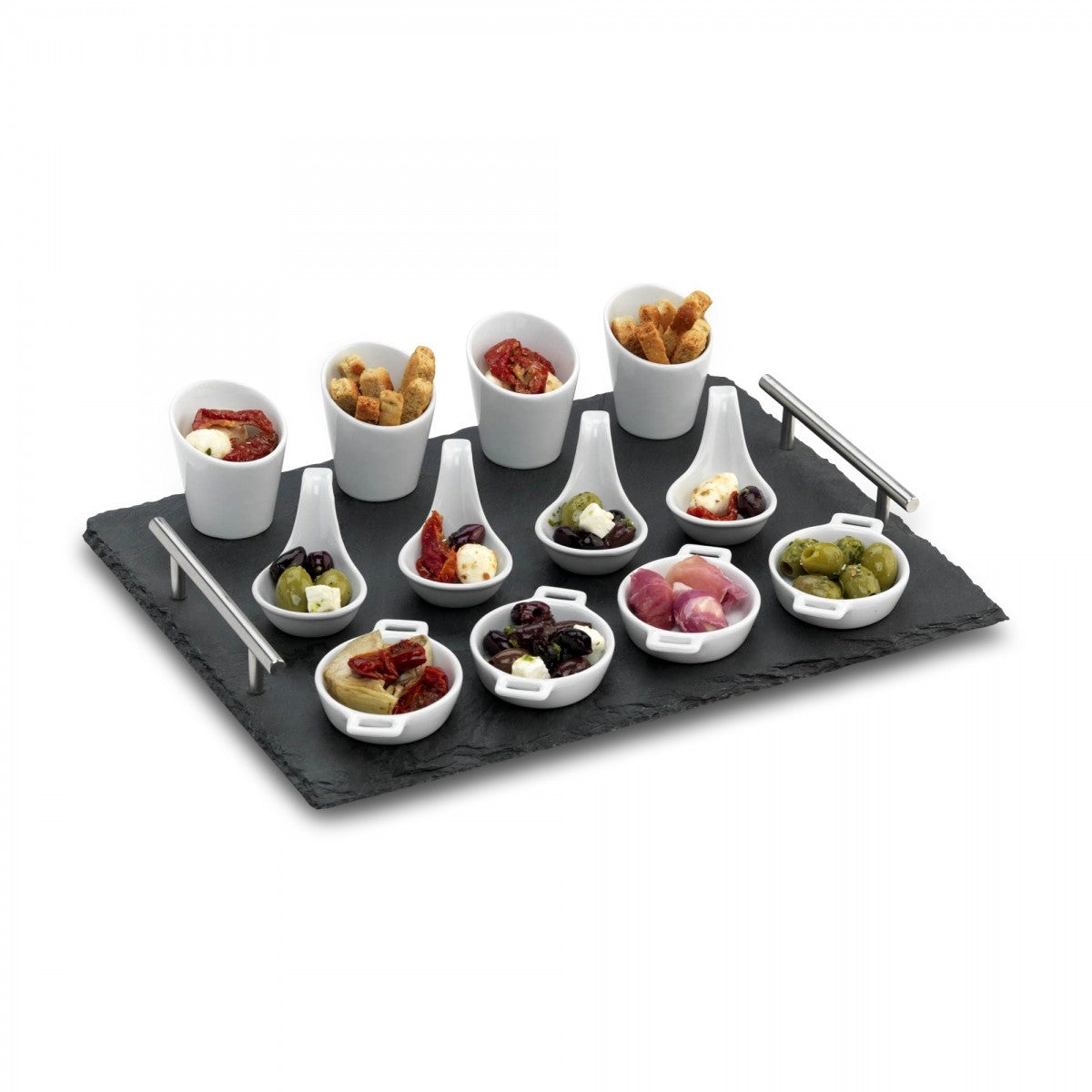 Image - Grunwerg 13pc Slate Appetiser & Serving Set